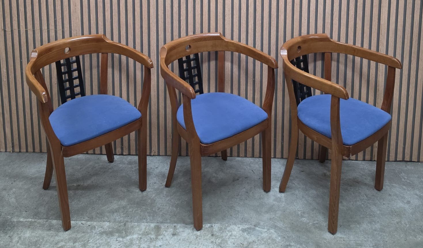 37 x Art Deco stoelen horeca cafestoelen bistro cafe kantine, Ophalen of Verzenden, Zo goed als nieuw, Blauw, Vijf, Zes of meer stoelen