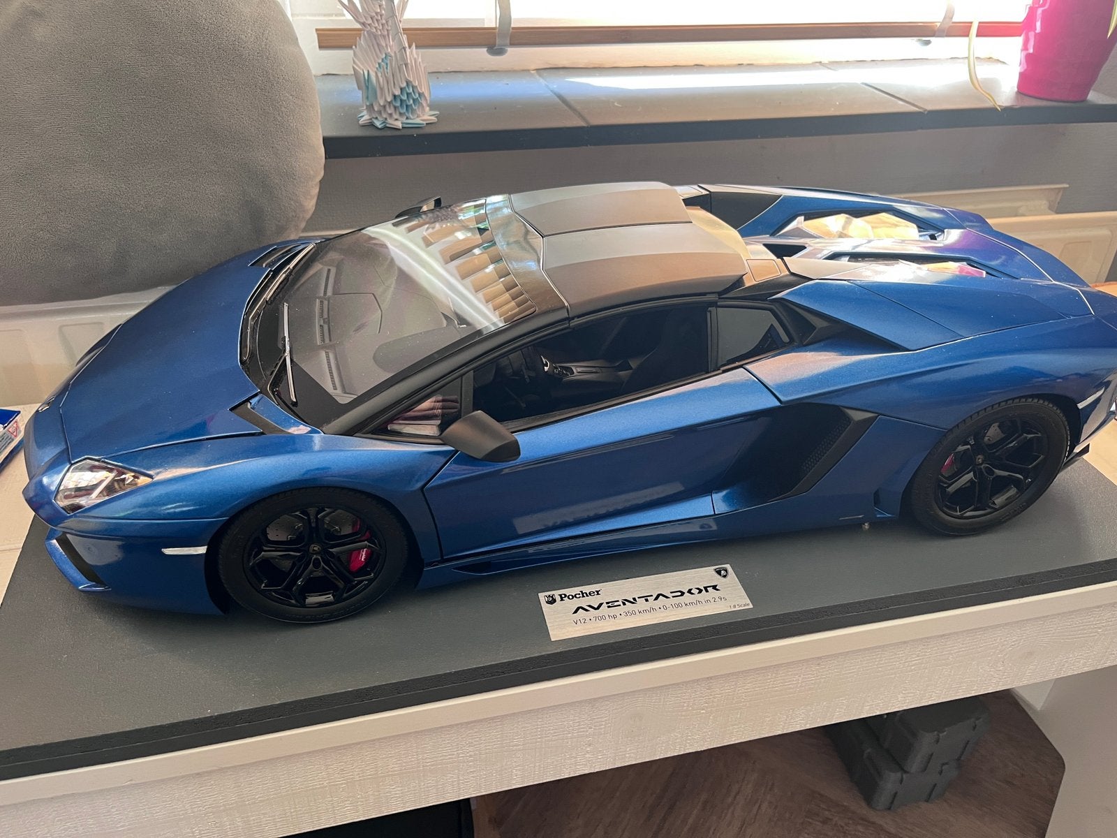 Pocher Aventador 1/8 Roadster Lamborghini, Ophalen, Zo goed als nieuw, 1:5 t/m 1:8, Auto