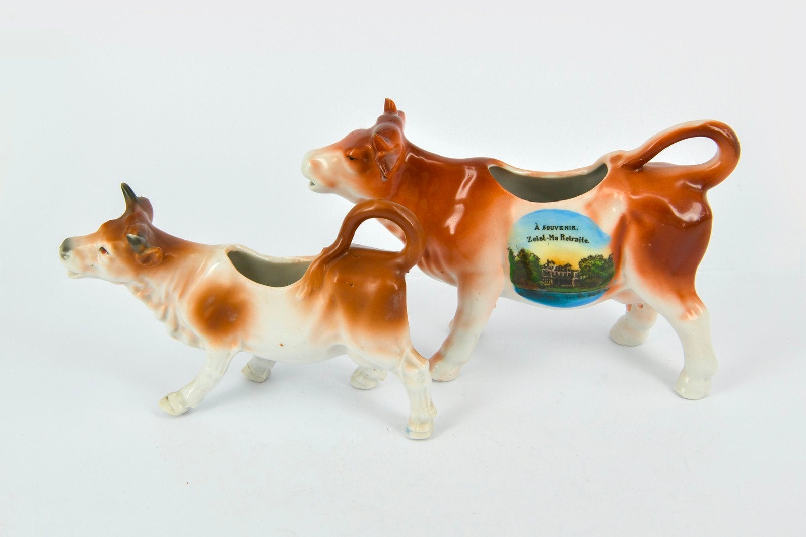 2 ANTIEKE PORSELEINEN  MELK KANNETJES, Antiek en Kunst, Ophalen of Verzenden
