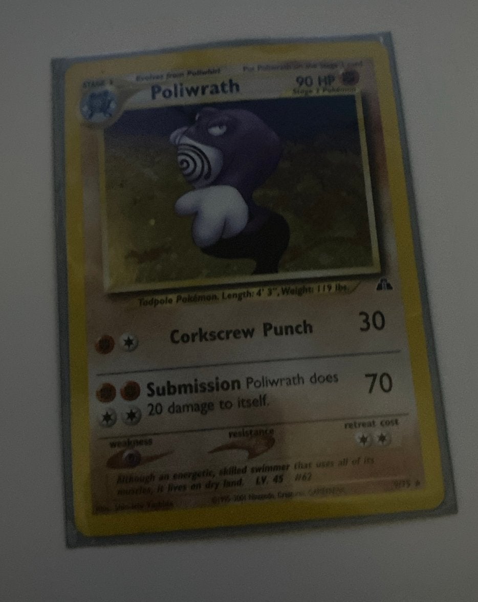 Holo Pokemon Kaart - Poliwrath (90 HP), Ophalen of Verzenden, Gebruikt, Losse kaart, Foil