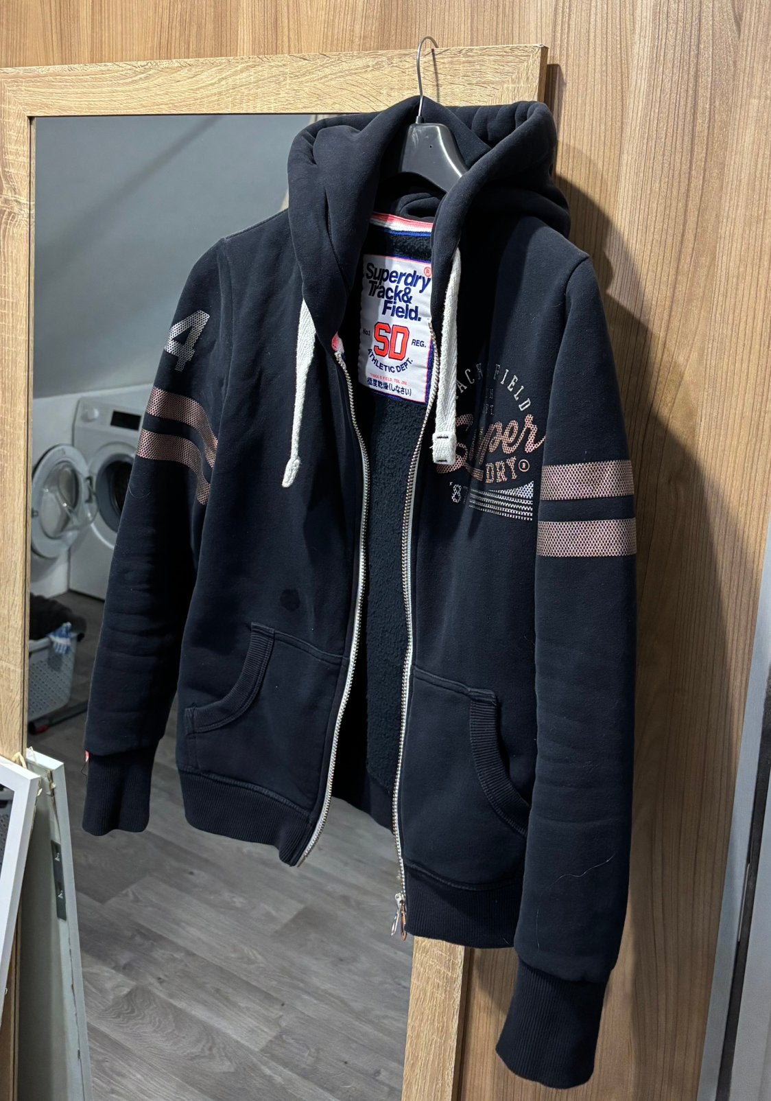 Blauw met roze vest Superdry, Ophalen of Verzenden, Zo goed als nieuw, Maat 38/40 (M), Blauw