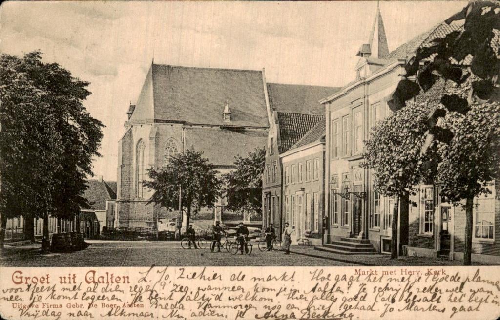 Aalten - Markt - Herv. Kerk, Verzamelen, Ansichtkaarten | Nederland, Gelopen, Gelderland, Voor 1920, Ophalen of Verzenden