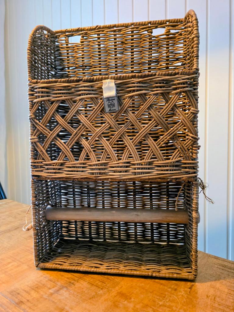 Riviera Maison rotan wandrek met handdoekhouder, Ophalen of Verzenden, Zo goed als nieuw, Glas, Overige stijlen