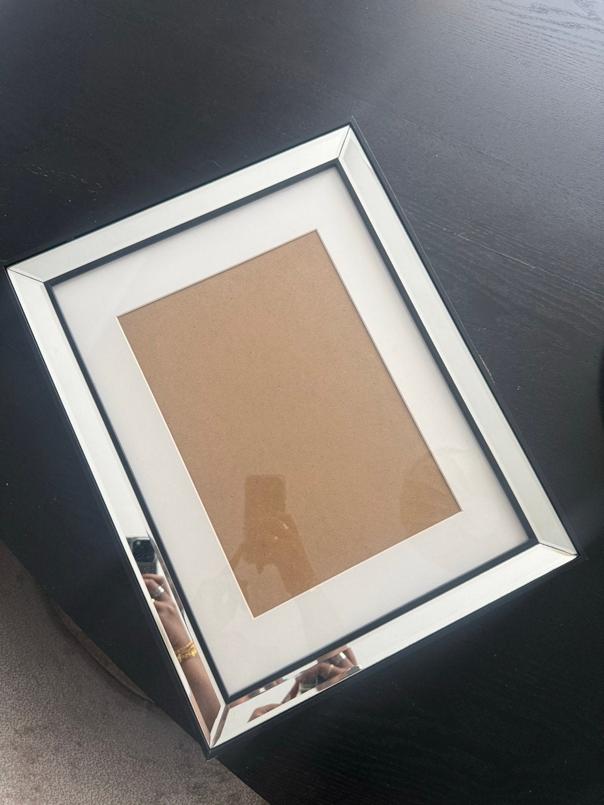 Set van 3 spiegel fotolijsten, Ophalen, Fotolijst, Met glas, Zilver