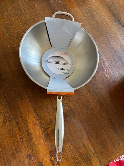 Grote RVS wokpan, 30 cm, nieuw, € 30, Ophalen, Nieuw, Rvs, Geschikt voor inductie