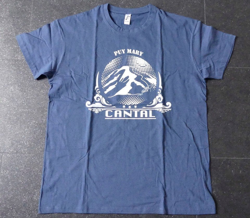 Cantal Puy Mary t-shirt heren shirt blauwgrijs maat XL NIEUW, Maat 52/54 (L), Blauw, Nieuw, Ophalen of Verzenden