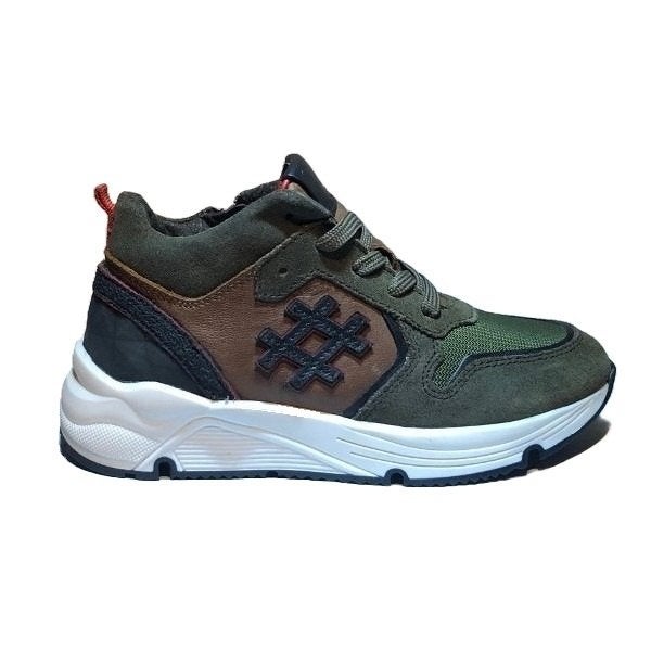 JOPPER maat 31 lerensneaker/rits groen/bruin gratisverzenden, Elzenweg 19 Waalwijk, JOPPER BY HIP, Verzenden, Schoenen
