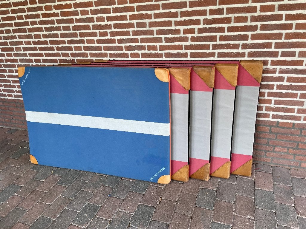 antiek brocante vintage turnmat, gymmat, leren hoek 50 euro, Sport en Fitness, Ophalen, Gebruikt, Overige kleuren, Overige typen