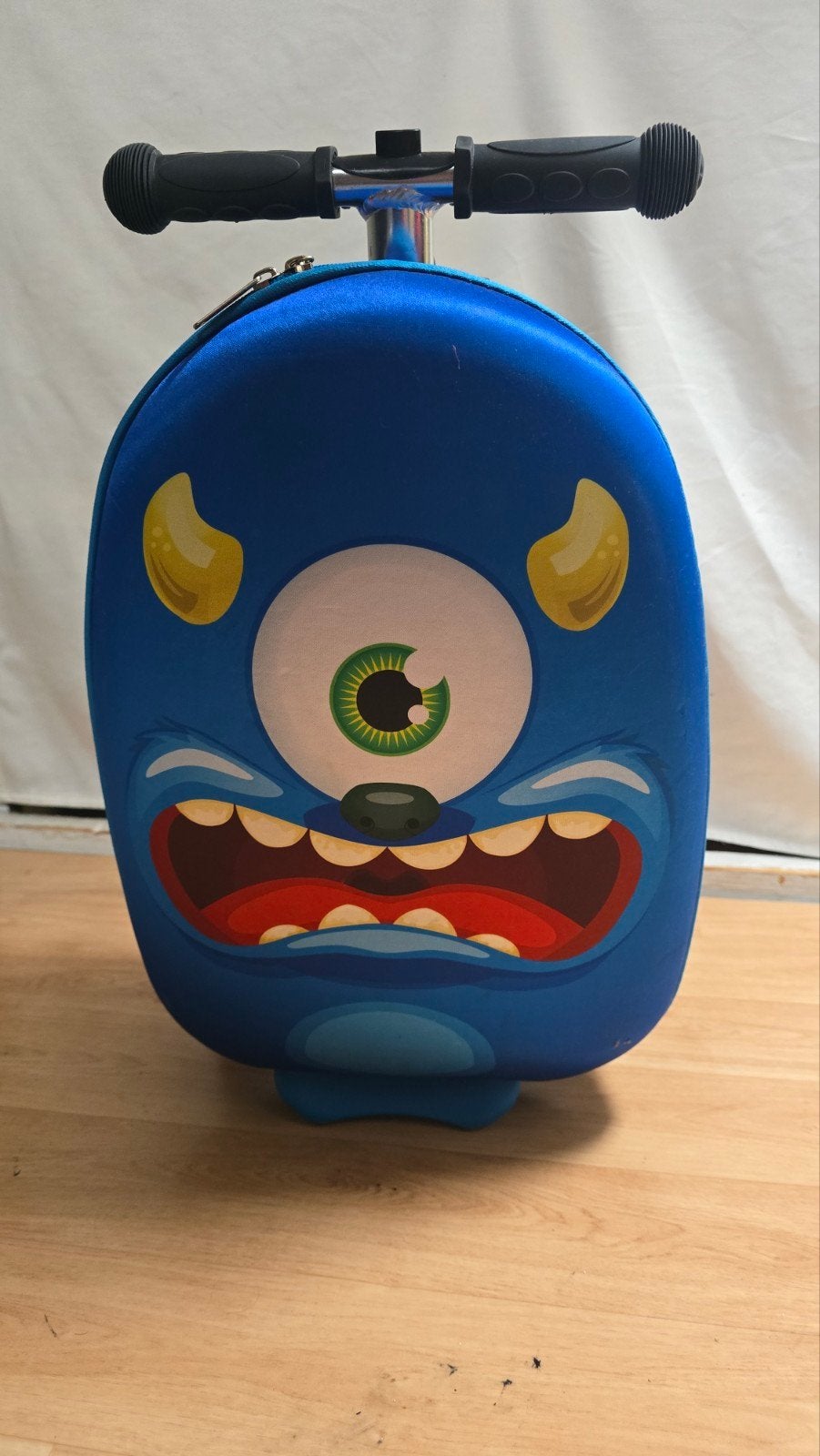 Kinderstep met koffer - Blauw monster design, Ophalen, Gebruikt, Gewone step, Onbekend