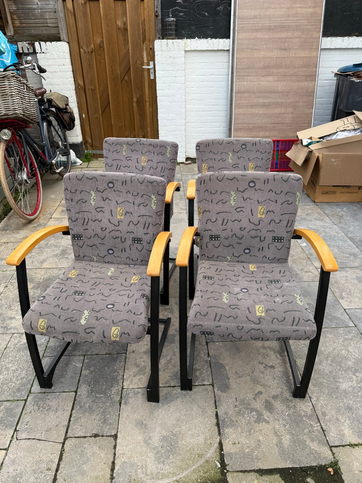 Set van 4 eetkamerstoelen - Goede kwaliteit, Huis en Inrichting, Ophalen, Gebruikt, Vier, Grijs