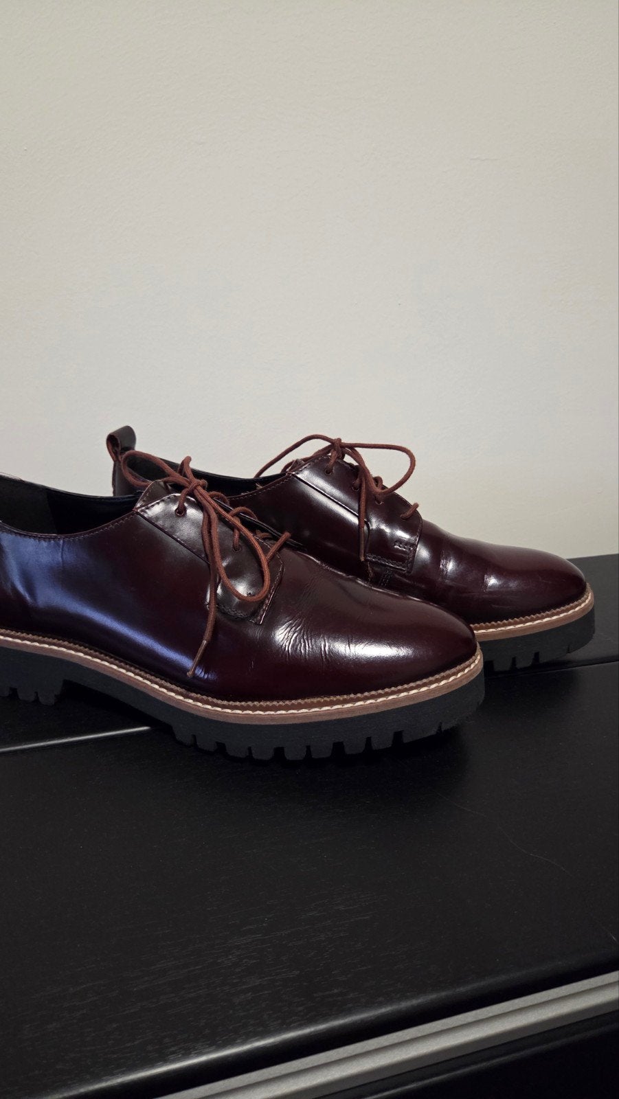 Dune London Flossy Leren Oxfords - Bordeauxrood, Overige typen, Ophalen of Verzenden, Zo goed als nieuw, Dune London