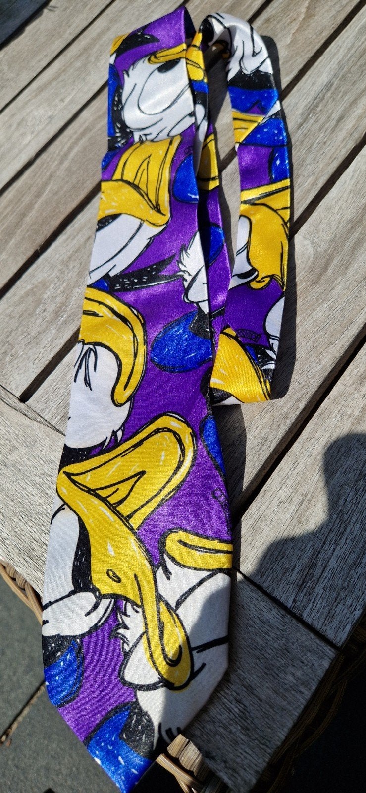 Donald Duck Stropdas - Paars/Geel/Blauw, Ophalen of Verzenden, Donald Duck, Zo goed als nieuw, Kleding of Textiel