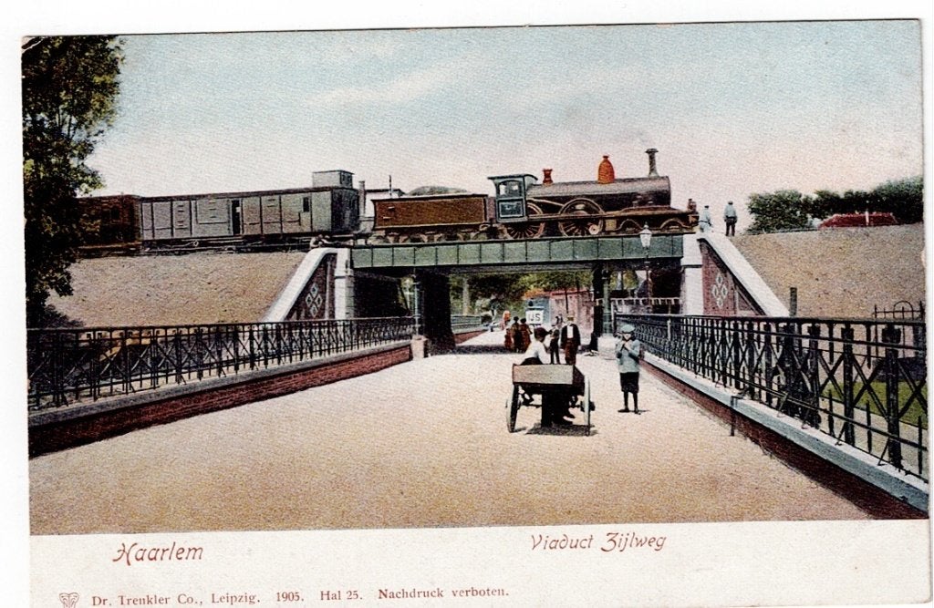 Haarlem 1905. Viaduct Zijlweg (handkar)., Ophalen of Verzenden, Voor 1920, Ongelopen, Noord-Holland