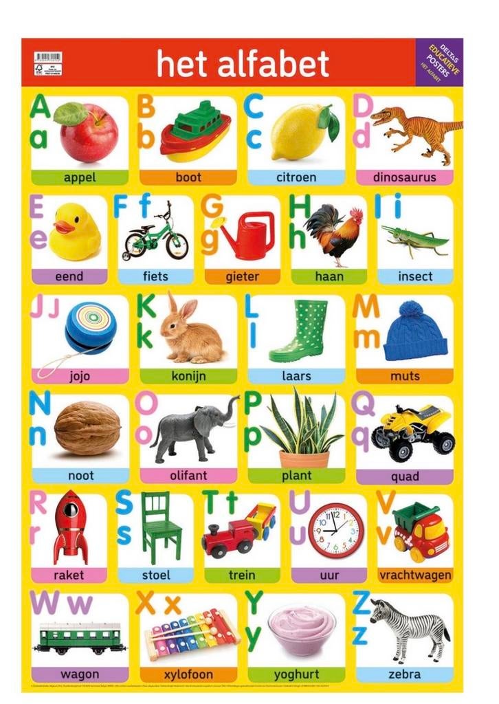 ABC poster gelamineerd, Ophalen, Gebruikt, Taal en Lezen