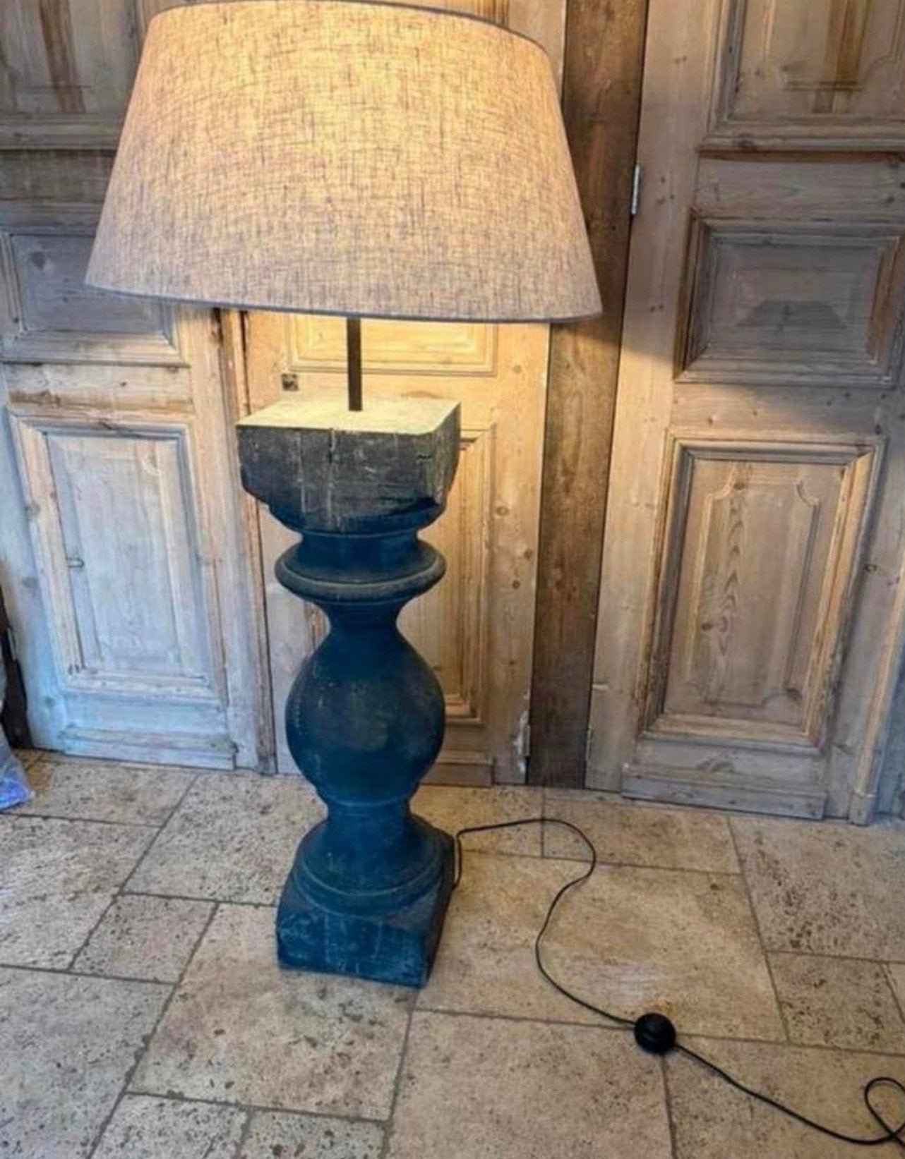 XXL Baluster Vloerlamp excl kap, Ophalen, 100 tot 150 cm, Nieuw, Landelijke stijl