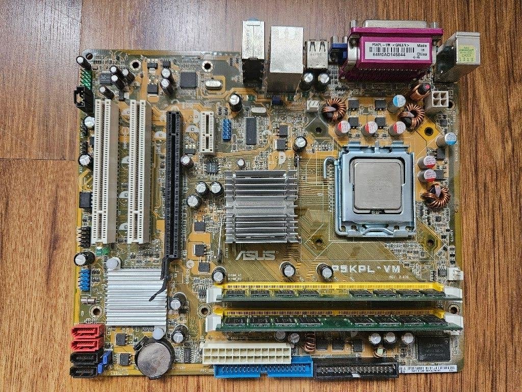 Asus P5KPL-VM + Core 2 Duo + 2GB Kingston DDR2, Computers en Software, Moederborden, Ophalen, Gebruikt, Socket 775, Intel