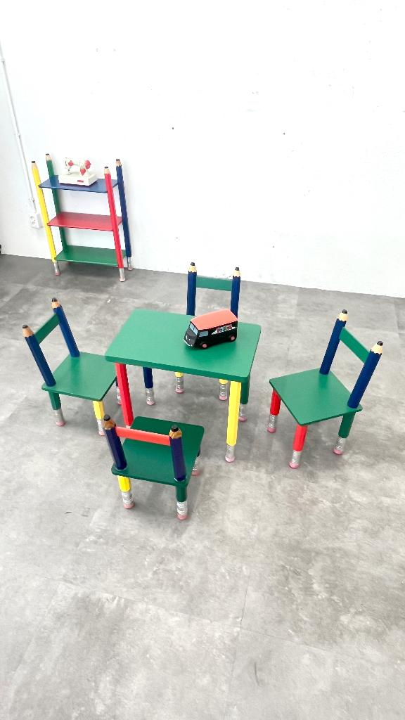 Set vintage gekleurde potlood meubels Ikea x Pierre Sala, Ophalen, Gebruikt, Ikea, Onbekend
