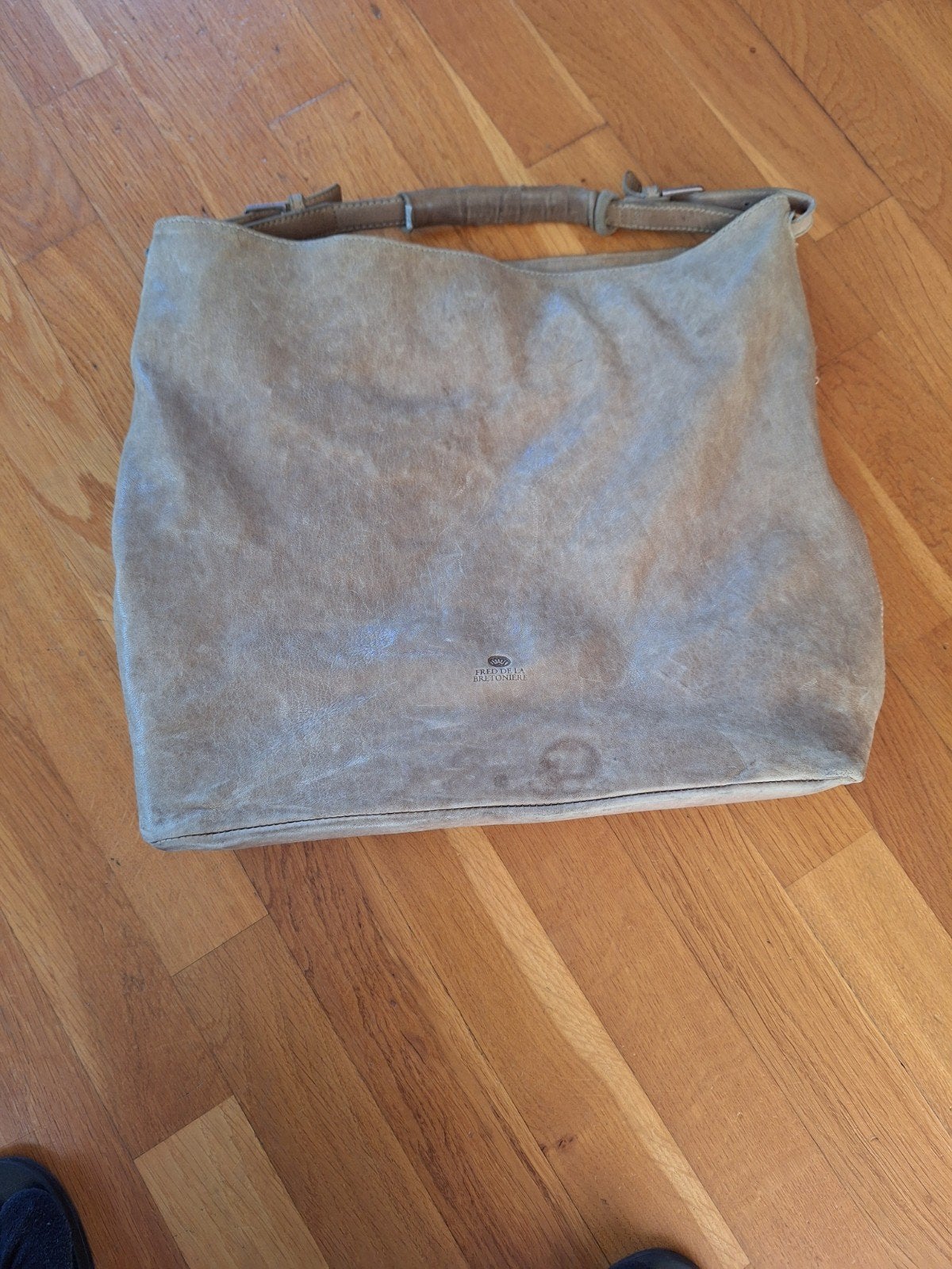Fred de la Bretoniere leren handtas, Ophalen of Verzenden, Gebruikt, Beige, Handtas