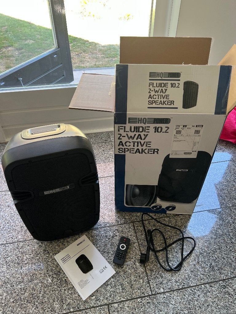 HQ-Power Fluide 10.2 - 10 inch Actieve Luidspreker bleutooth, Overige merken, Party speaker, Nieuw, Ophalen of Verzenden