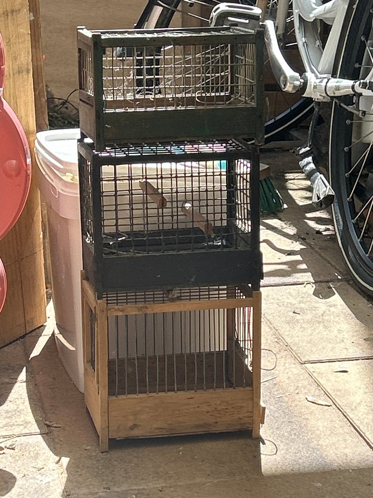 Gratis, Dieren en Toebehoren, Vogels | Hokken en Kooien, Ophalen, Hout, Vogelkooi