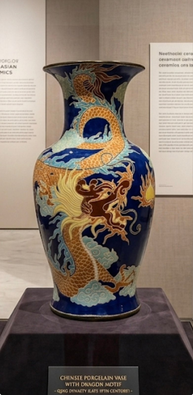 Prachtige grote Chinese vaas met draak decor, Antiek en Kunst, Ophalen of Verzenden