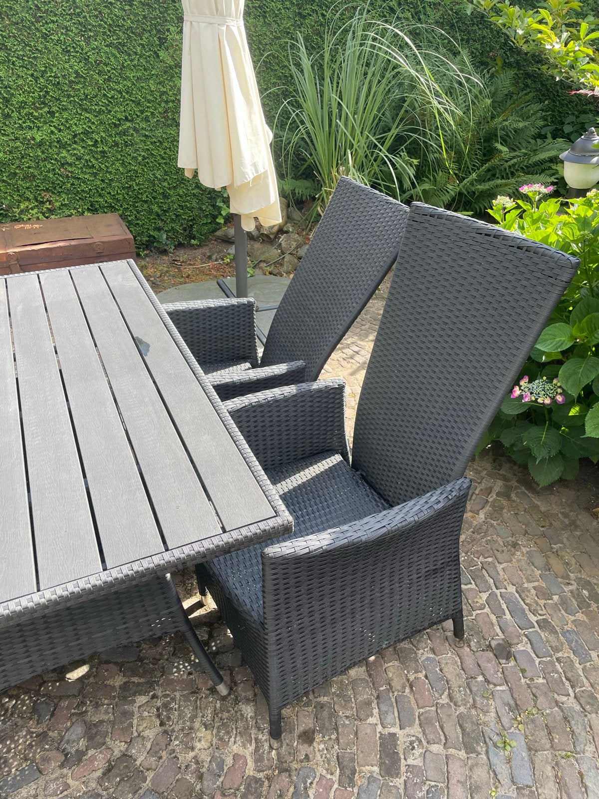 Tuinset met 4 stoelen, Ophalen, 4 zitplaatsen, Gebruikt, Eettafel