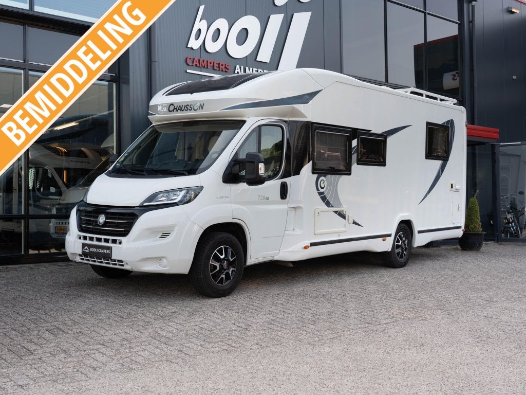Chausson Welcome 728 EB + 5 zitplekken, Caravans en Kamperen, Fiat, Half-integraal, 7 tot 8 meter, Tot en met 4