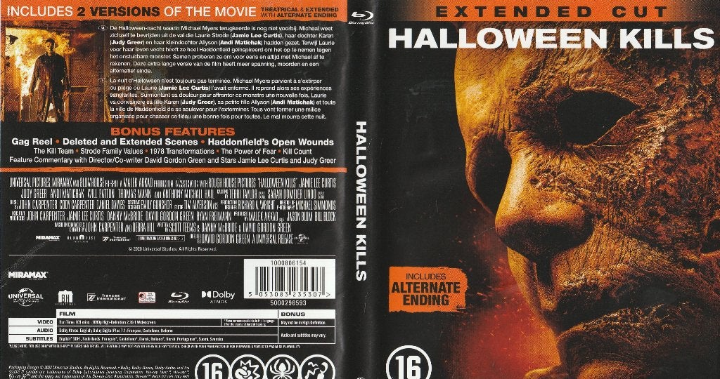 Halloween kills blu ray ( ned. Ondert. ), Cd's en Dvd's, Ophalen of Verzenden, Zo goed als nieuw, Horror