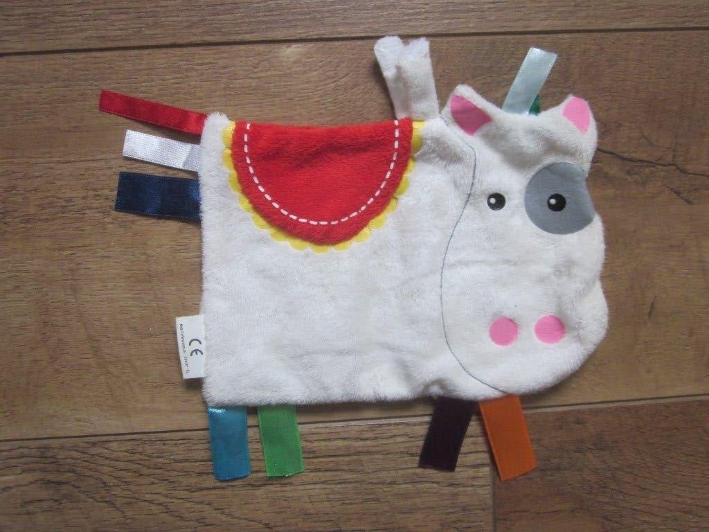 Kids Commotions wit pluche knuffel label speendoek koe, Overige merken, Overige karakters, Nieuw, Ophalen of Verzenden