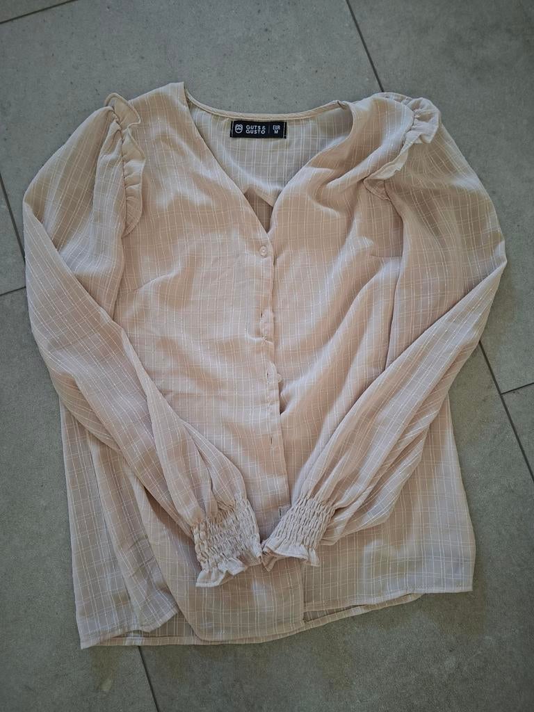 Guts & Gusto Blouse Maat M - Beige met ruffles, Maat 38/40 (M), Guts & Gusto, Beige, Ophalen of Verzenden