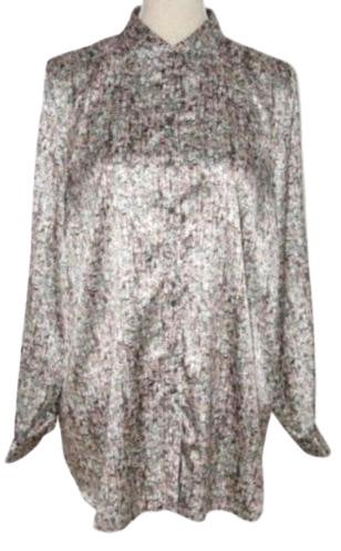 Erfo satijnen blouse, zilver/grijs, Mt. XL, Verzenden, Erfo, Maat 46/48 (XL) of groter, Zo goed als nieuw