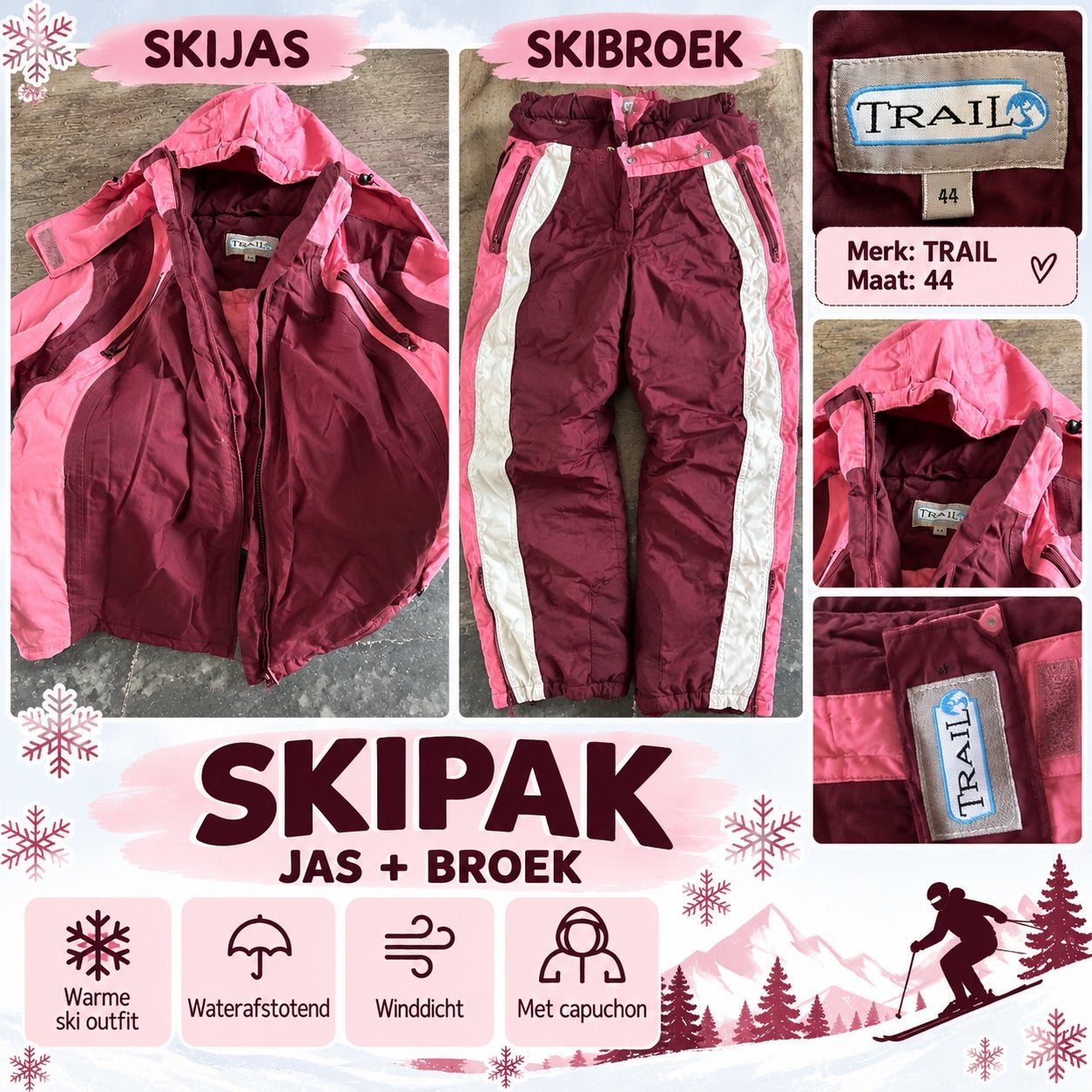 2 Skipakken (Trail) en 1 Skibroek (Dare2b), Ophalen of Verzenden, Gedragen, Maat 42/44 (L), Pak
