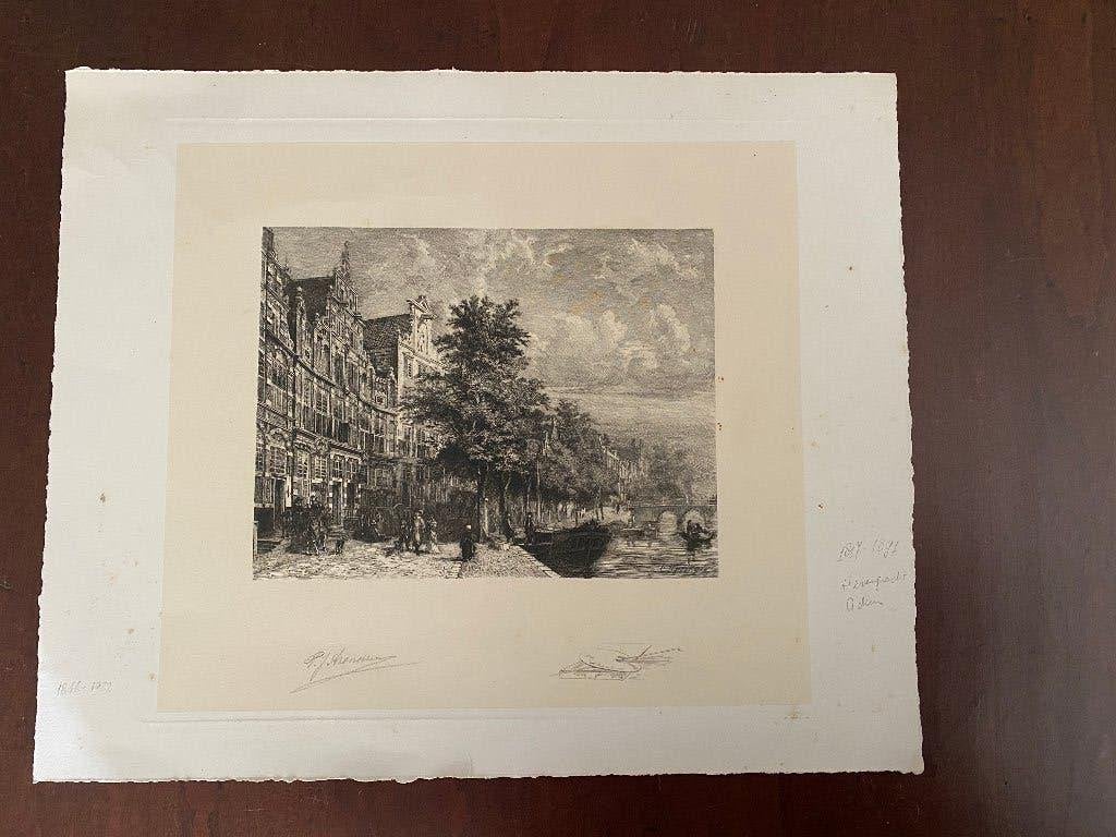 Ets Amsterdam, Herengracht, rond 1900, 1800 - 1899, Ets, Stadsgezicht, Ophalen of Verzenden