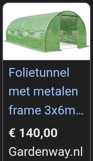 Folie tunnel, Ophalen, Nieuw, Overige materialen