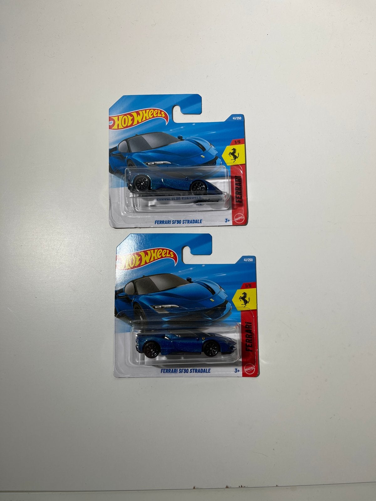 Hot Wheels Ferrari SF90 Stradale Blauw (2 stuks), Ophalen of Verzenden, Nieuw, Auto