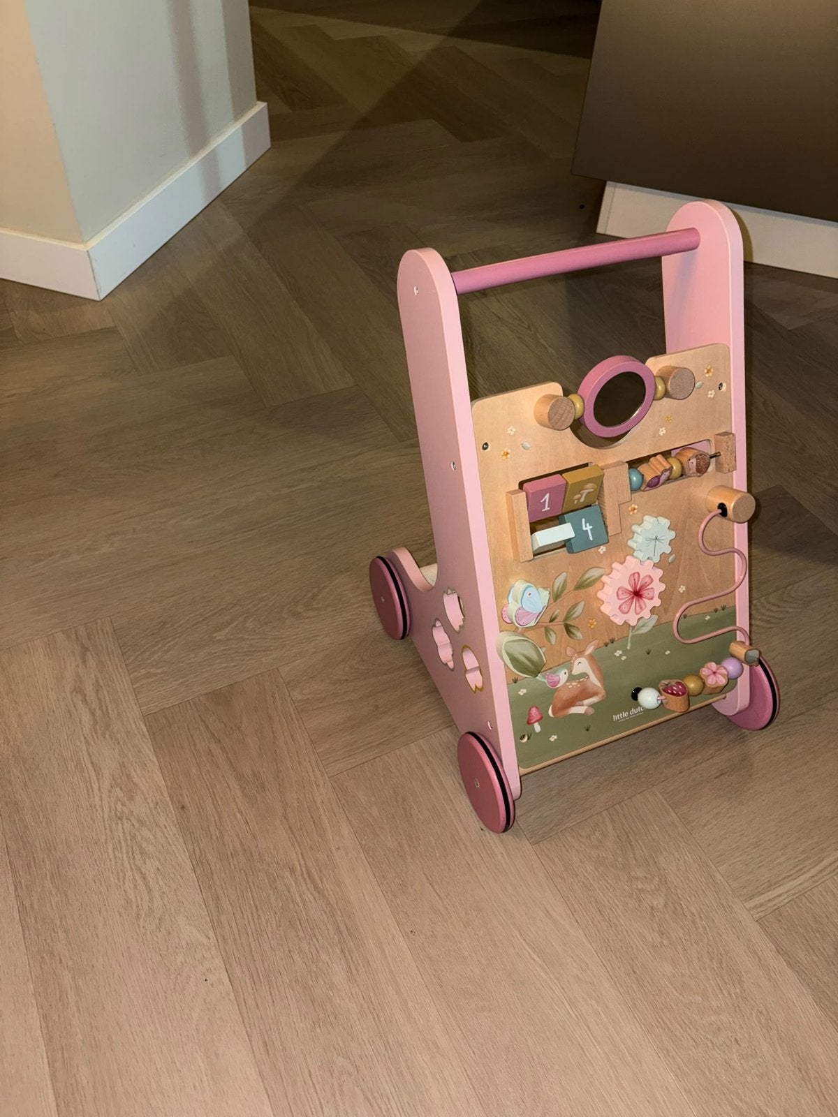 Little Dutch Houten Loopwagen Roze, Ophalen, Zo goed als nieuw, Overige typen