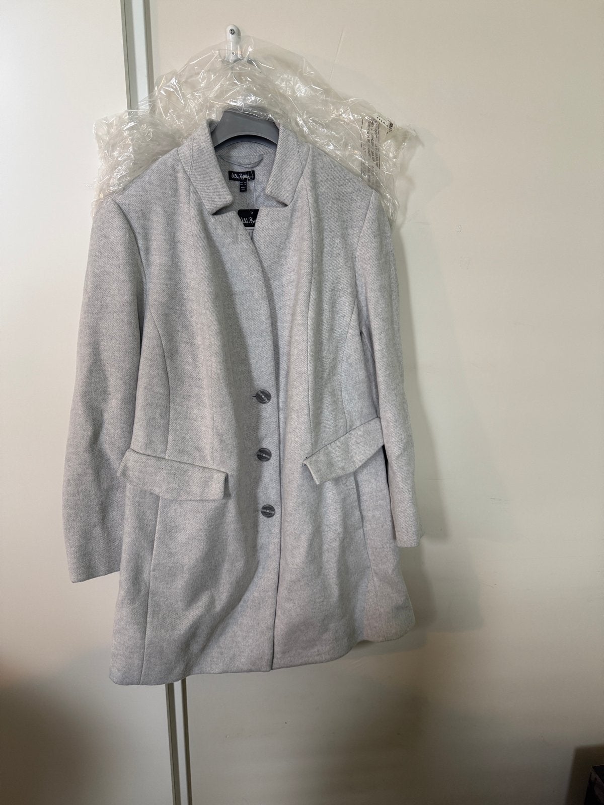 Nieuwe Ulla Popken jas mantel, lichtgrijs, maat 52, Ophalen of Verzenden, Nieuw, Maat 46/48 (XL) of groter, Grijs