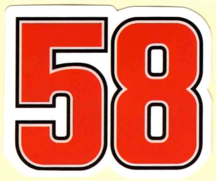 Marco Simoncelli Super Sic 58 sticker #1, Verzenden