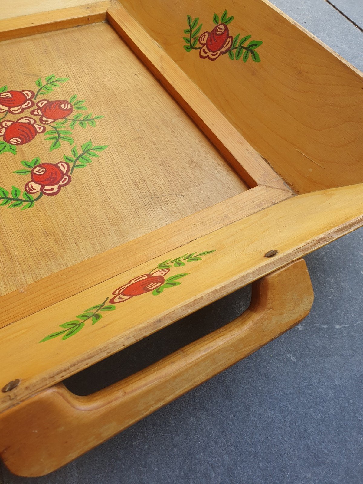 Gedecoreerd dienblad / presenteerblad, Ophalen, Vierkant, Hout
