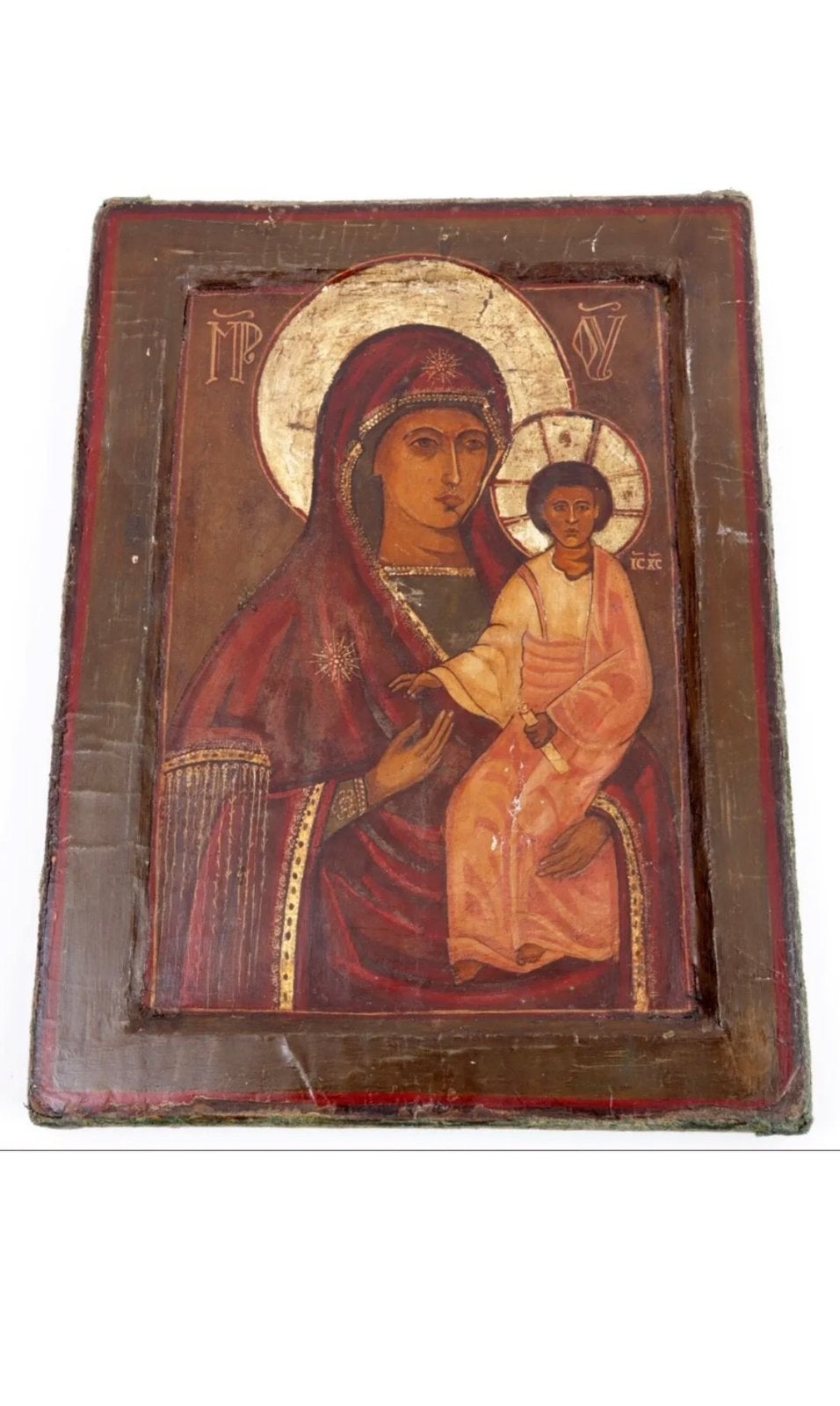 Prachtige antieke Russische icoon, Ophalen of Verzenden
