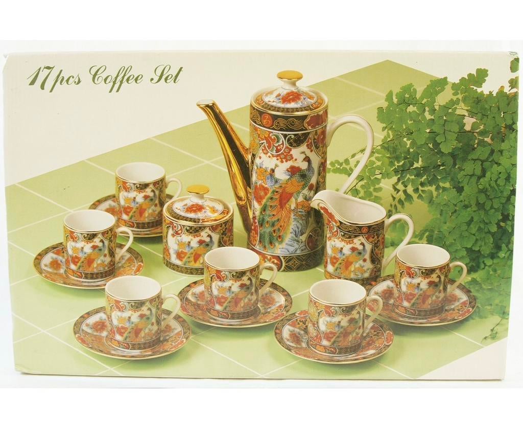 17 pcs Japans Servies Antiek IMARI theepot kop schotel pauw, Antiek en Kunst, Ophalen of Verzenden