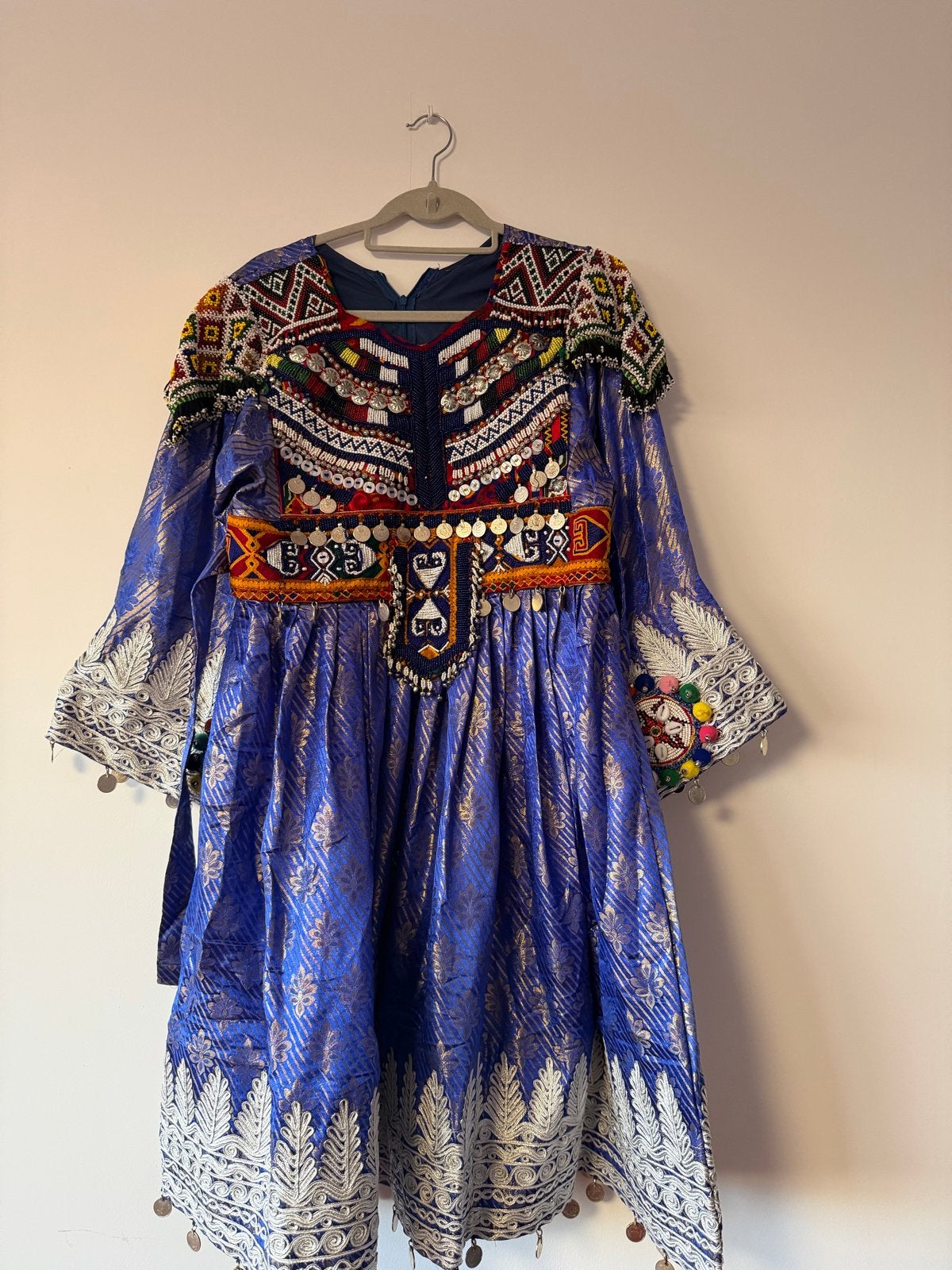 Traditionele Afghaanse jurk met broek, Kleding | Dames, Maat 38/40 (M), Blauw, Ophalen of Verzenden, Zo goed als nieuw