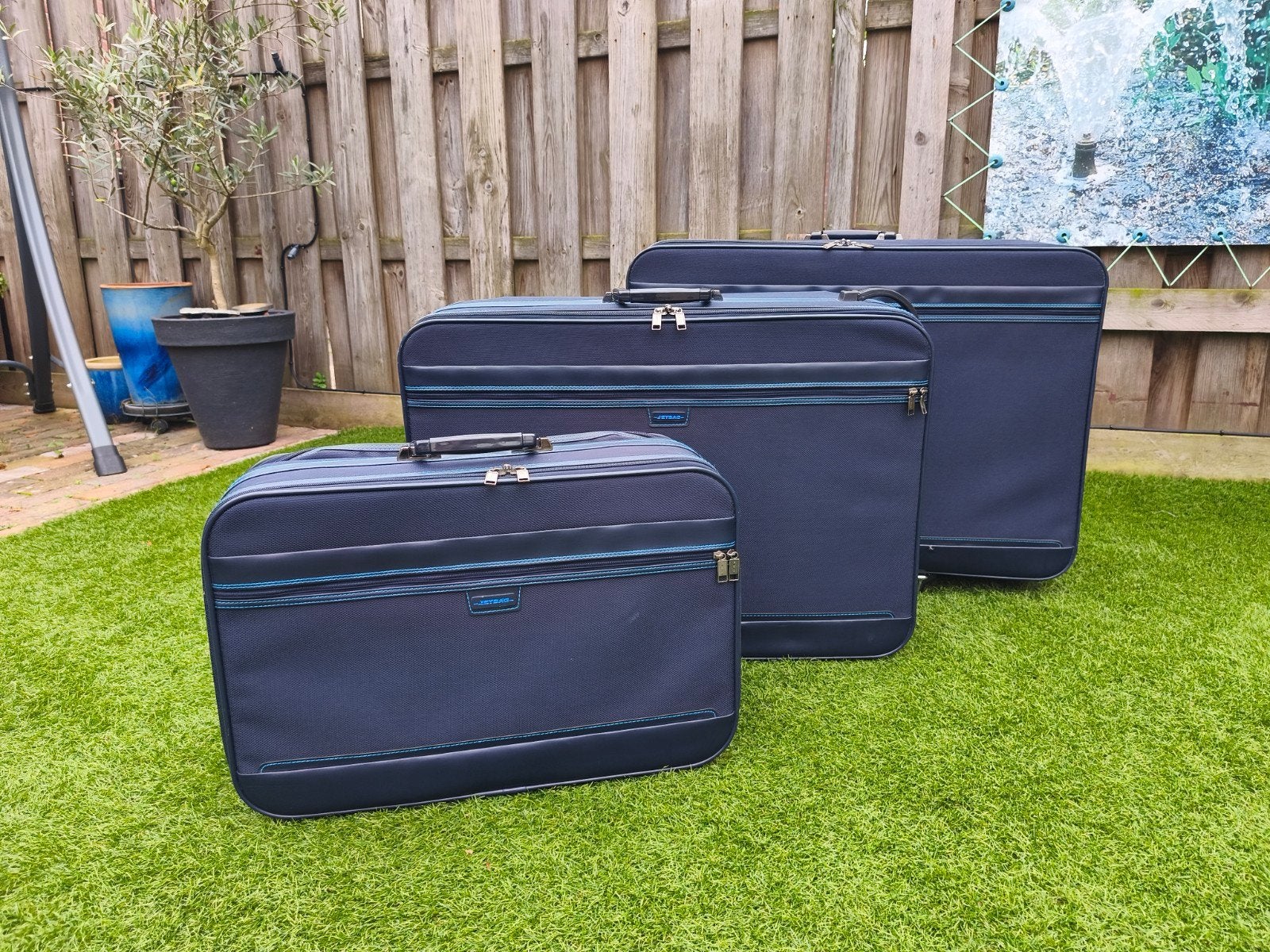 Reiskoffer met wieltjes en draagriem, Ophalen, Uitschuifbare handgreep, Gebruikt, 70 cm of meer