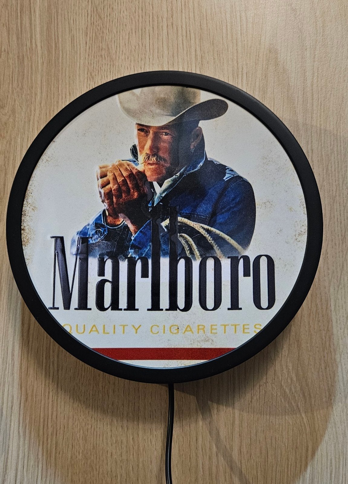 Marlboro reclamebord met LED-verlichting - 20 cm, Ophalen of Verzenden, Reclamebord