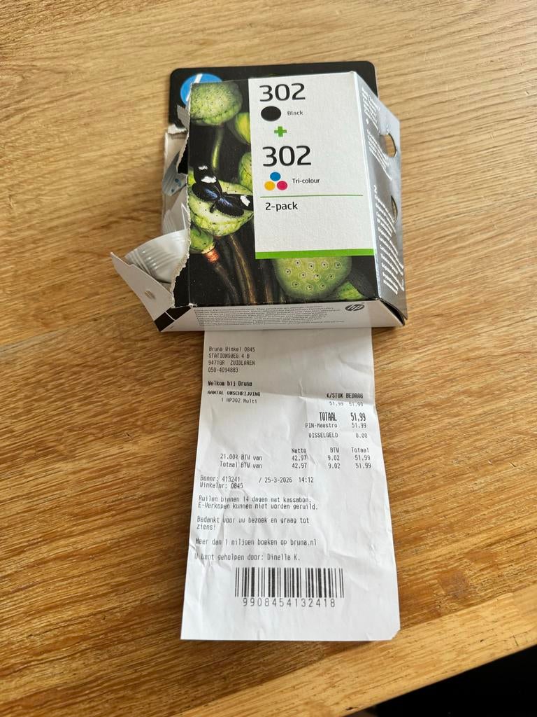 HP 302 cartridge zwart en kleur, Computers en Software, Printerbenodigdheden, Ophalen of Verzenden, Nieuw, Cartridge