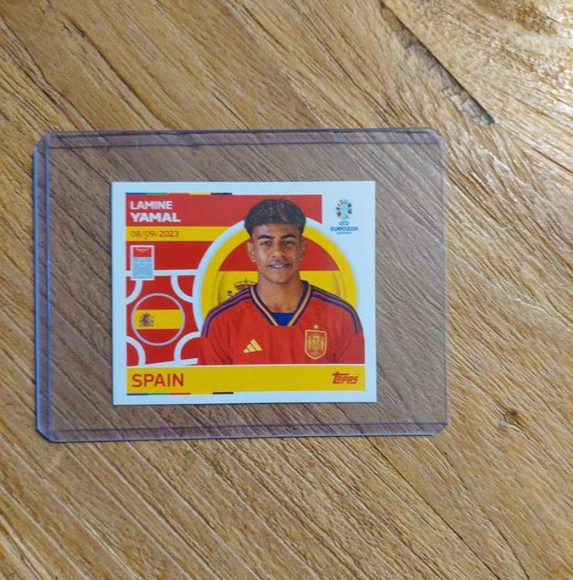 Lamine Yamal Rookie Spanje Euro 2024 Topps, Ophalen of Verzenden, Zo goed als nieuw, Plaatje