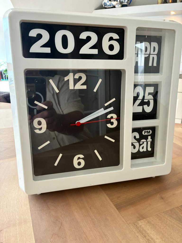 Retro Flip Over Klok Clock Nieuwstaat, Ophalen of Verzenden, Zo goed als nieuw