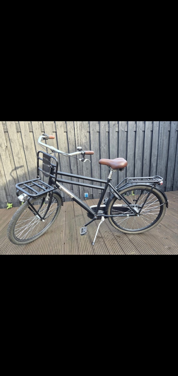 Jongens transportfiets Popal 26 inch, mat zwart, Fietsen en Brommers, Terugtraprem, Gebruikt, Popal transport fiets, Handrem