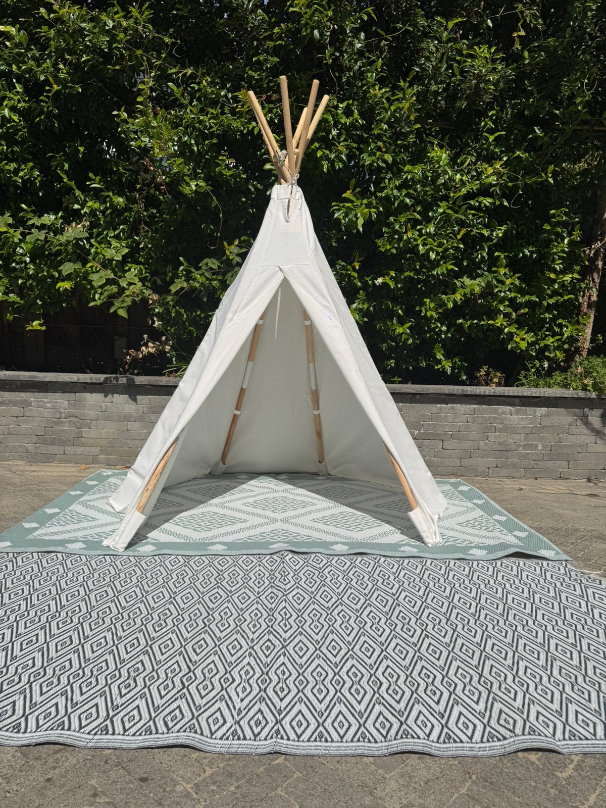 Witte katoenen/houten tipi speeltent (170 x 140 cm), Ophalen, Zo goed als nieuw