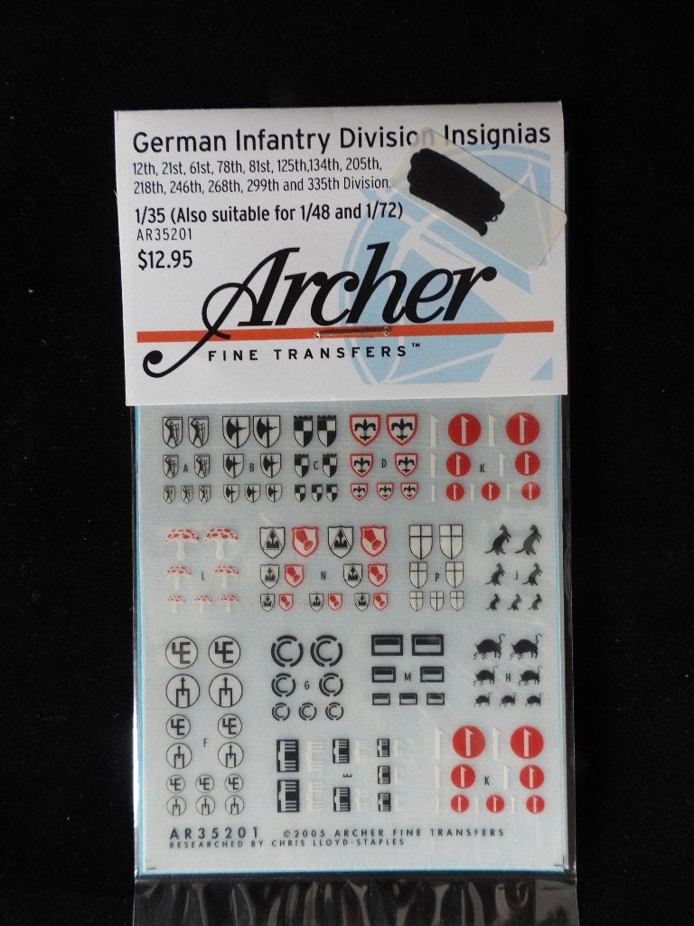 Archer AR35201 Duitse divisie-insignes deel 1 1:35, Overige merken, 1:32 tot 1:50, Overige typen, Nieuw